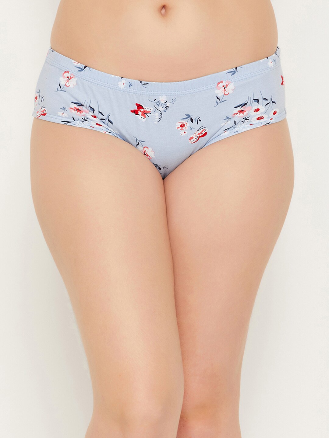 

Clovia Women Blue Floral Printed Pure Cotton Hipster Briefs