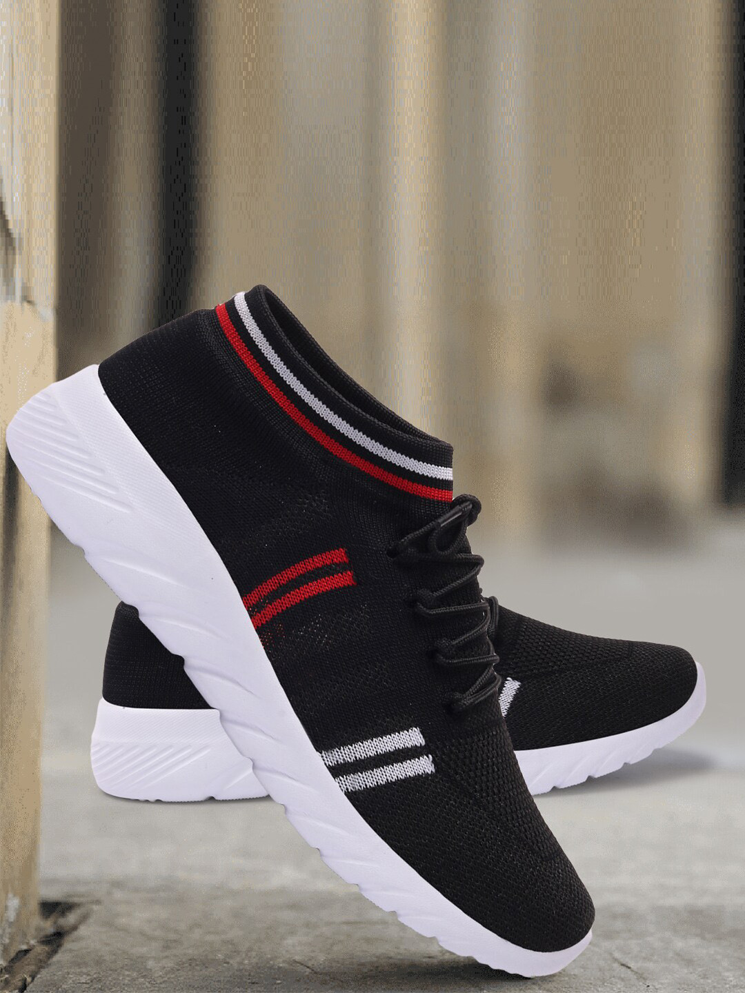 

CLYMB Men Black Mesh CLYMB Men's Air Socks7-Black Mesh Lace-Ups Sports Shoes