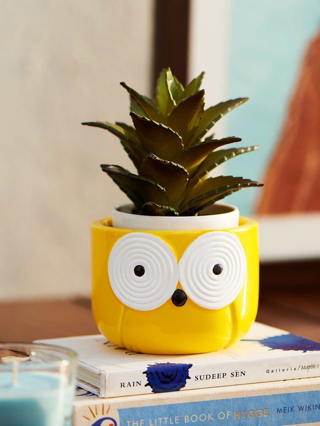 

Chumbak Yellow Textured Ceramic Planter