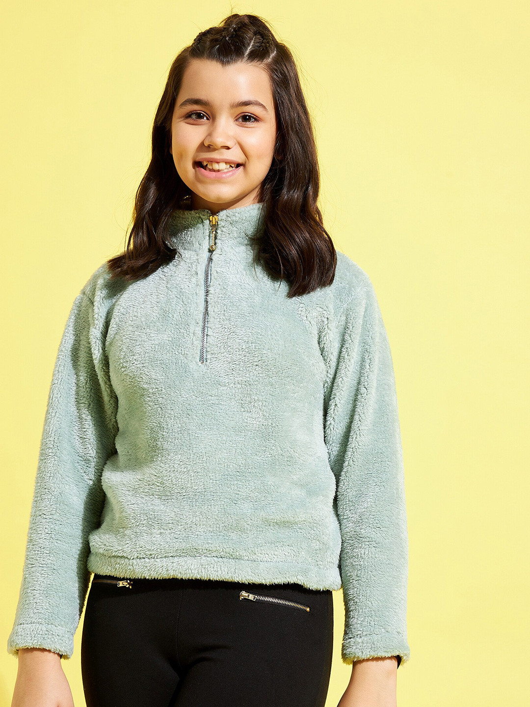 

Noh Voh - SASSAFRAS Kids Girls Sea Green Sweatshirt