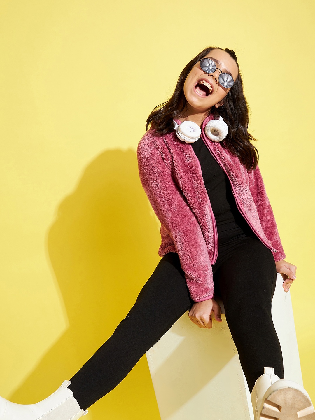 

Noh Voh - SASSAFRAS Girls Pink Open Front Jacket
