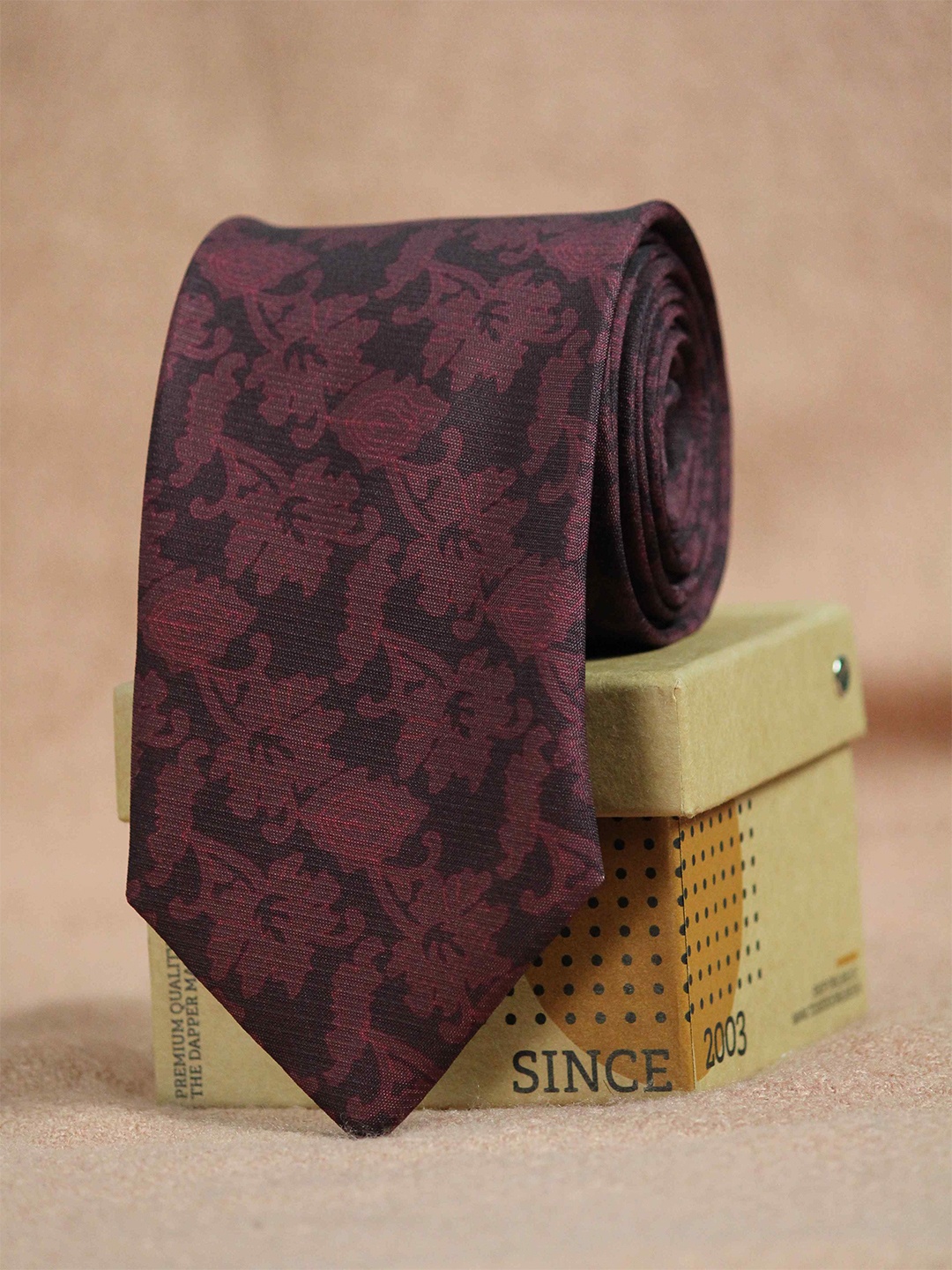 

Tossido Men Maroon Printed Broad Tie