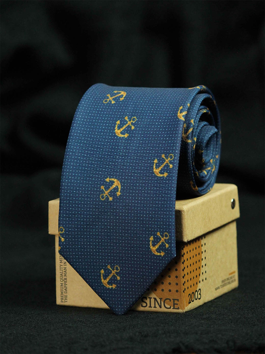 

Tossido Men Blue & Yellow Printed Broad Tie