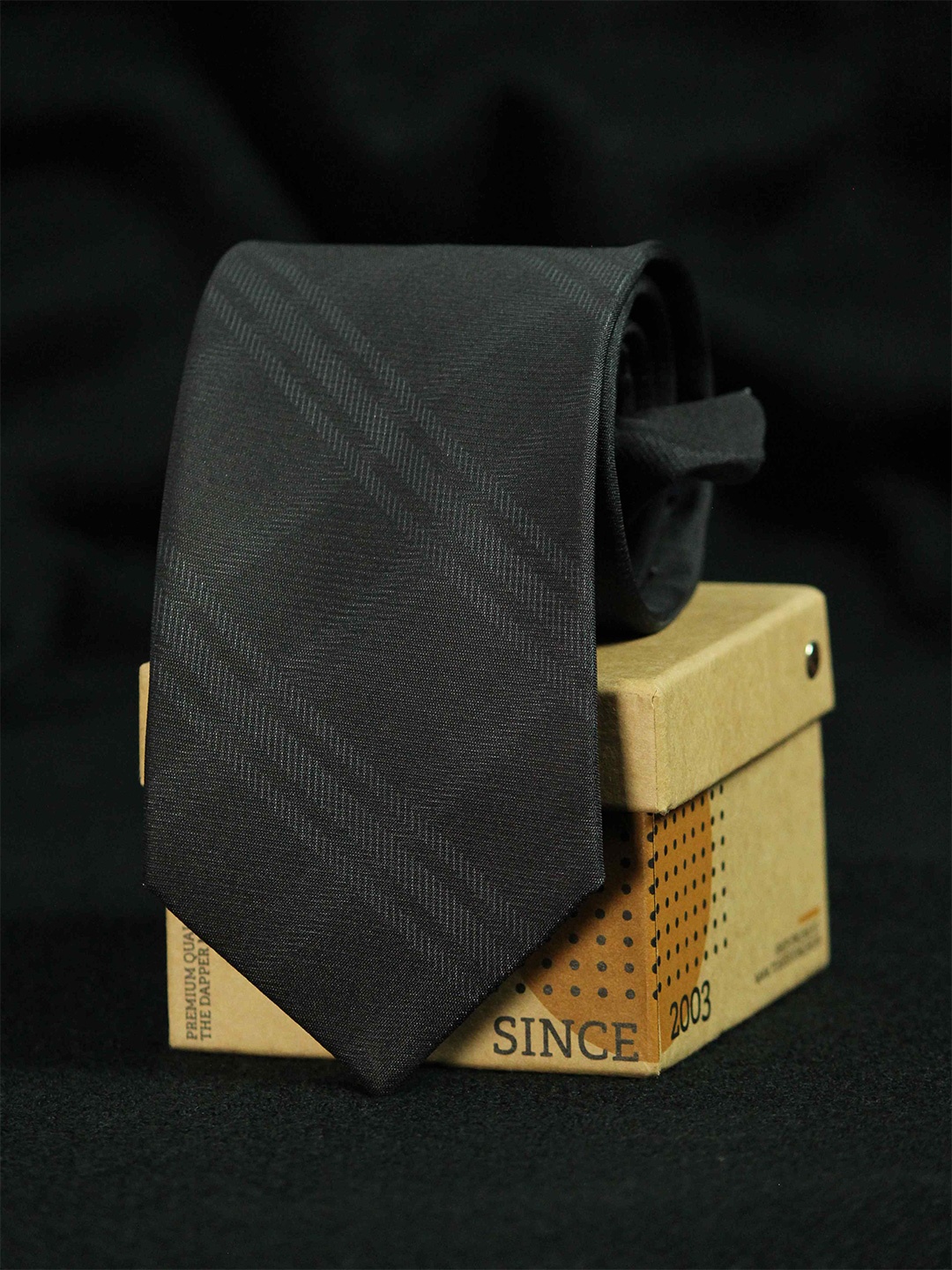 

Tossido Men Black Printed Broad Tie