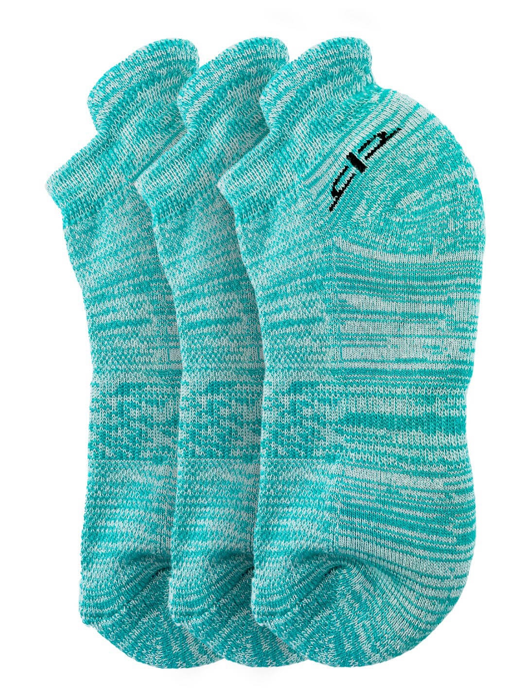

Heelium Women Pack of 3 Teal Patterned Ankle-Length Bamboo Socks