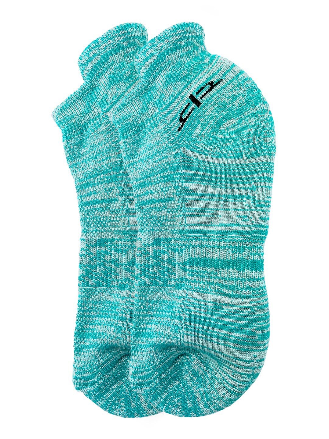 

Heelium Women Solid Teal Green Patterned Sock