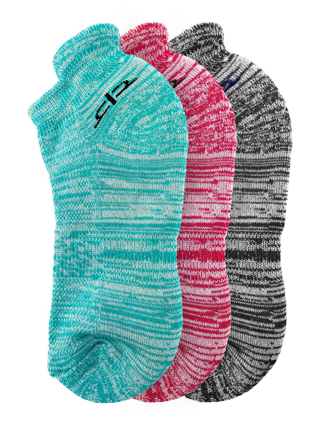 

Heelium Women Pack Of 3 Patterned Ankle-Length Socks, Black