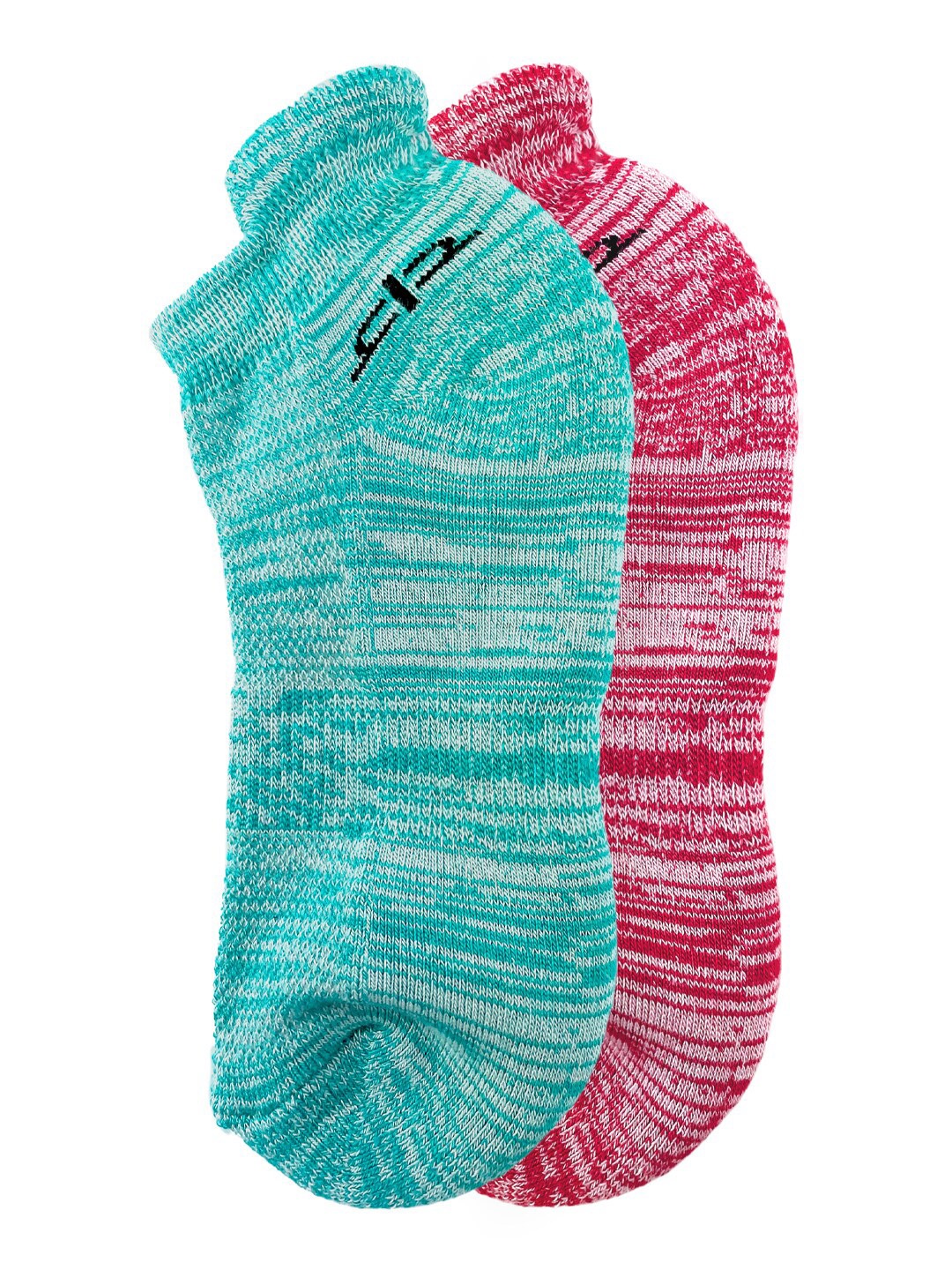 

Heelium Women Pack of 2 Pink & Teal Blue Patterned Bamboo Socks