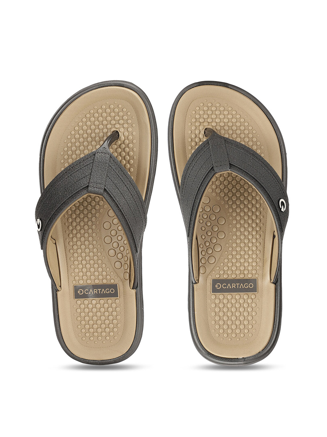 

CARTAGO Men Black & Brown Thong Flip-Flops