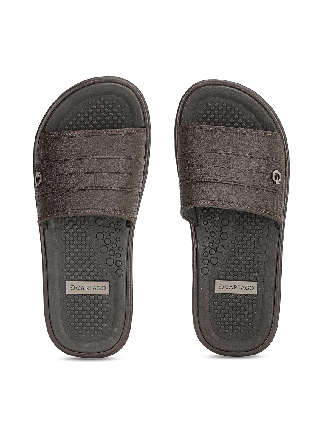 

CARTAGO Men Black Solid Sliders