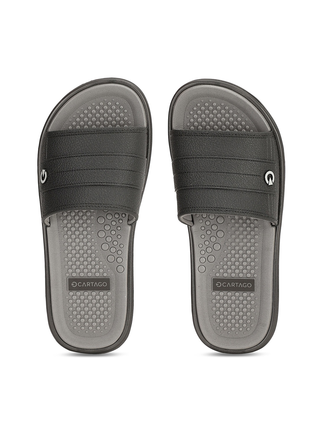 

CARTAGO Men Black & Grey Sliders