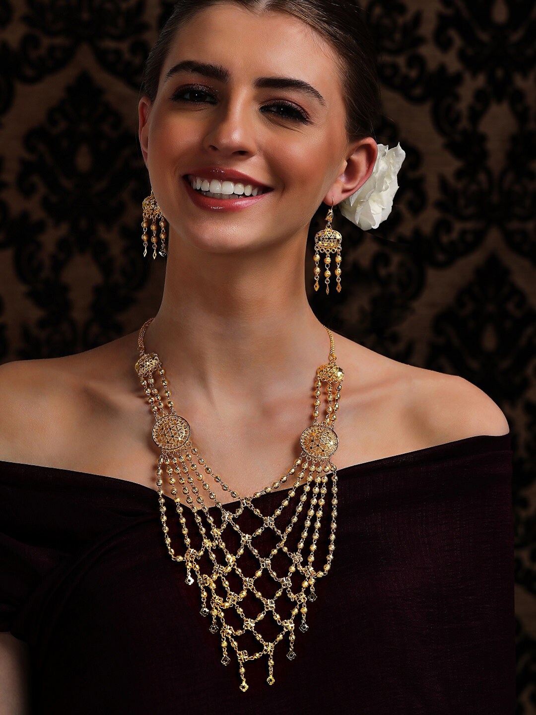 

Rubans 24K Gold-Plated Multi Layered Jewellery Set