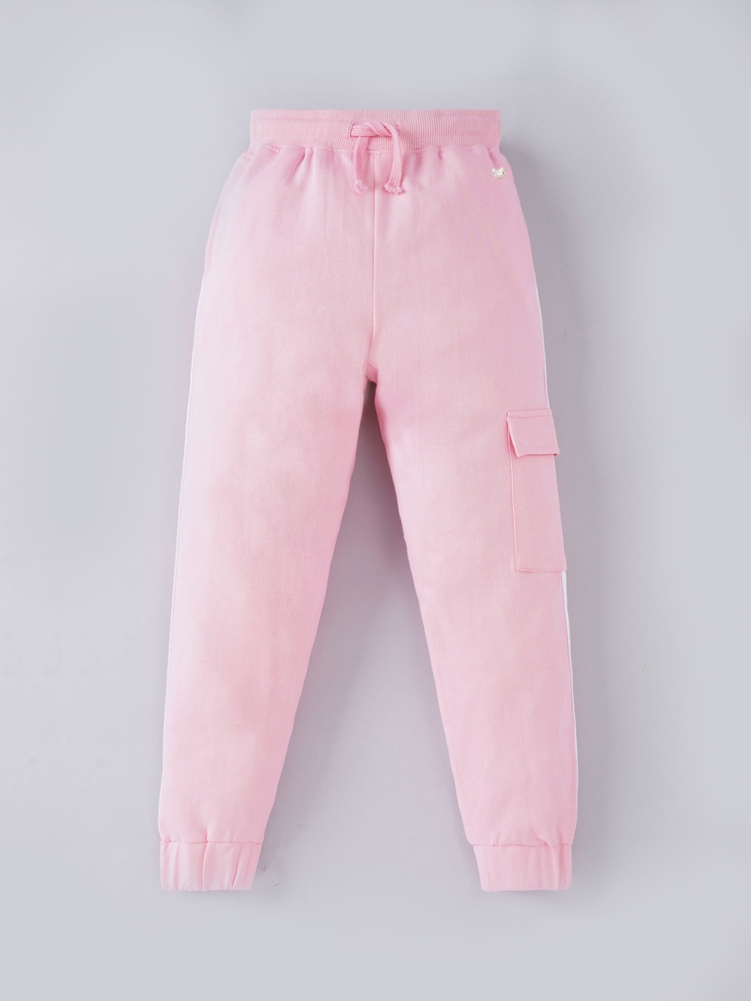 

Ed-a-Mamma Girls Pink Solid Cotton Joggers