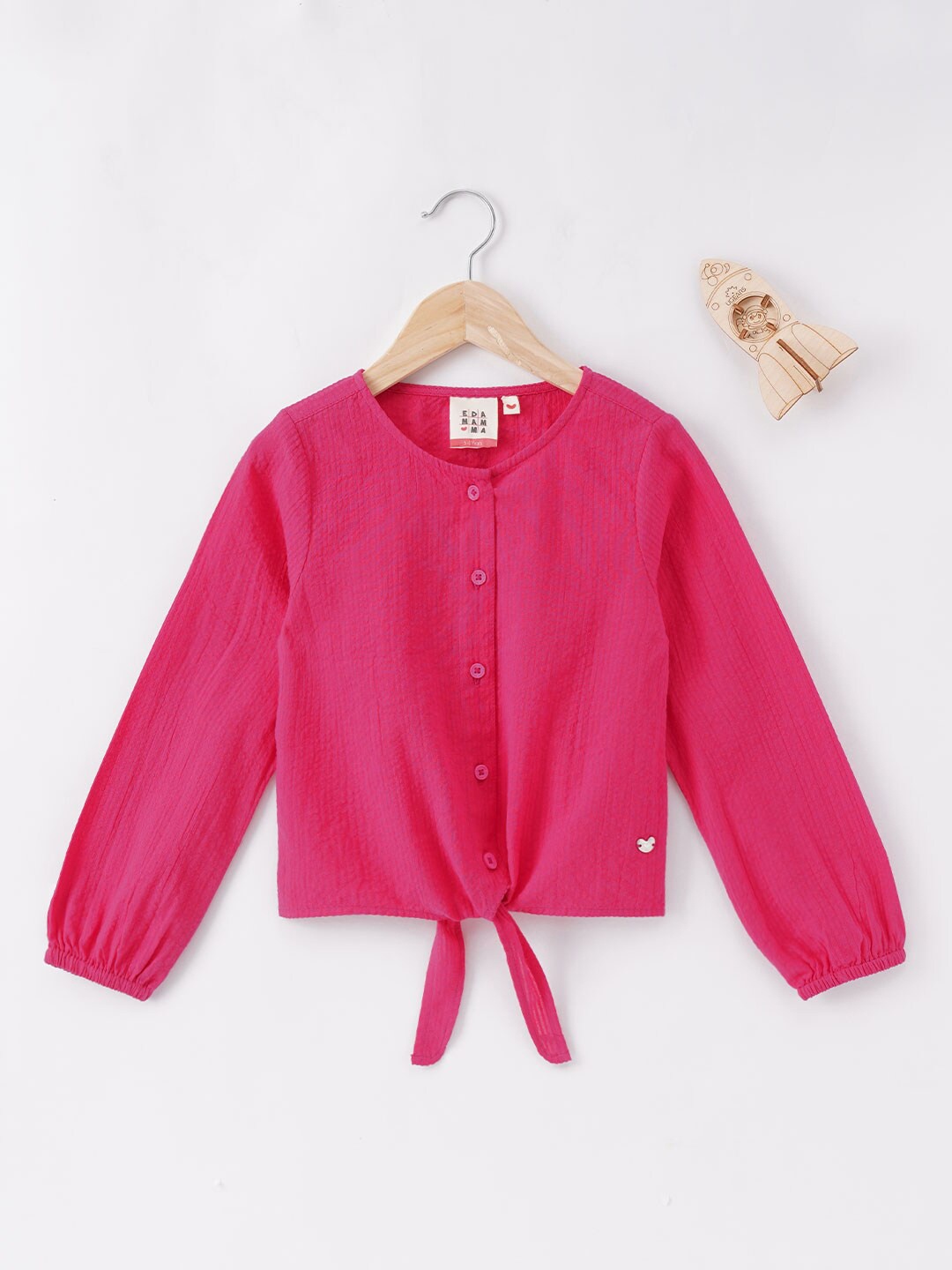 

Ed-a-Mamma Girls Pink Shirt Style Cotton Top