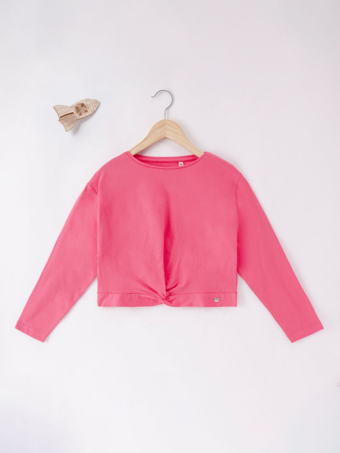 

Ed-a-Mamma Girls Pink Solid Cotton T-shirt