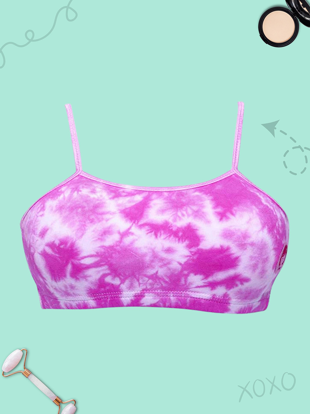

Girls Double Layer Premium Cotton Non-Wired Non Padded Beginners Bra DCBRSE8183/s, Pink
