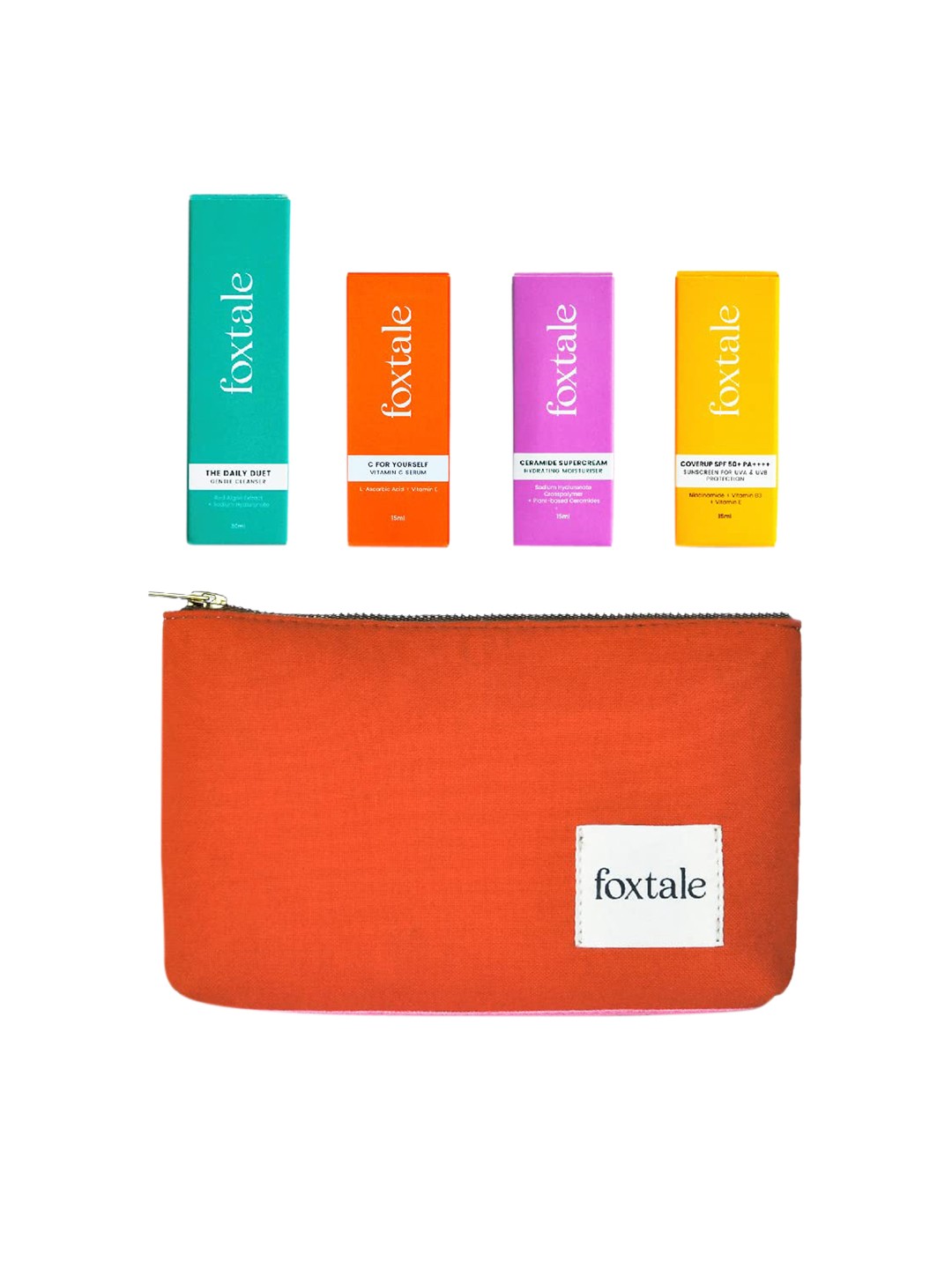 

FoxTale Minis- Cleanser- Moisturizer-Vitamin C Serum- Dewy Sunscreen, Na