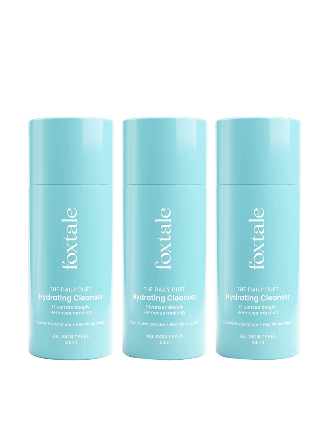 

Foxtale Set Of 3 The Daily Duet Hydrating Cleanser 300ml, Turquoise blue