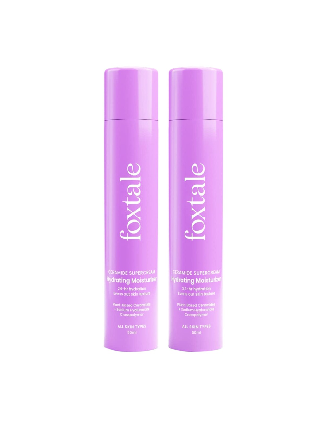 

FoxTale Set of 2 Ceramide Hydrating Moisturizer - 50 ml Each, Purple