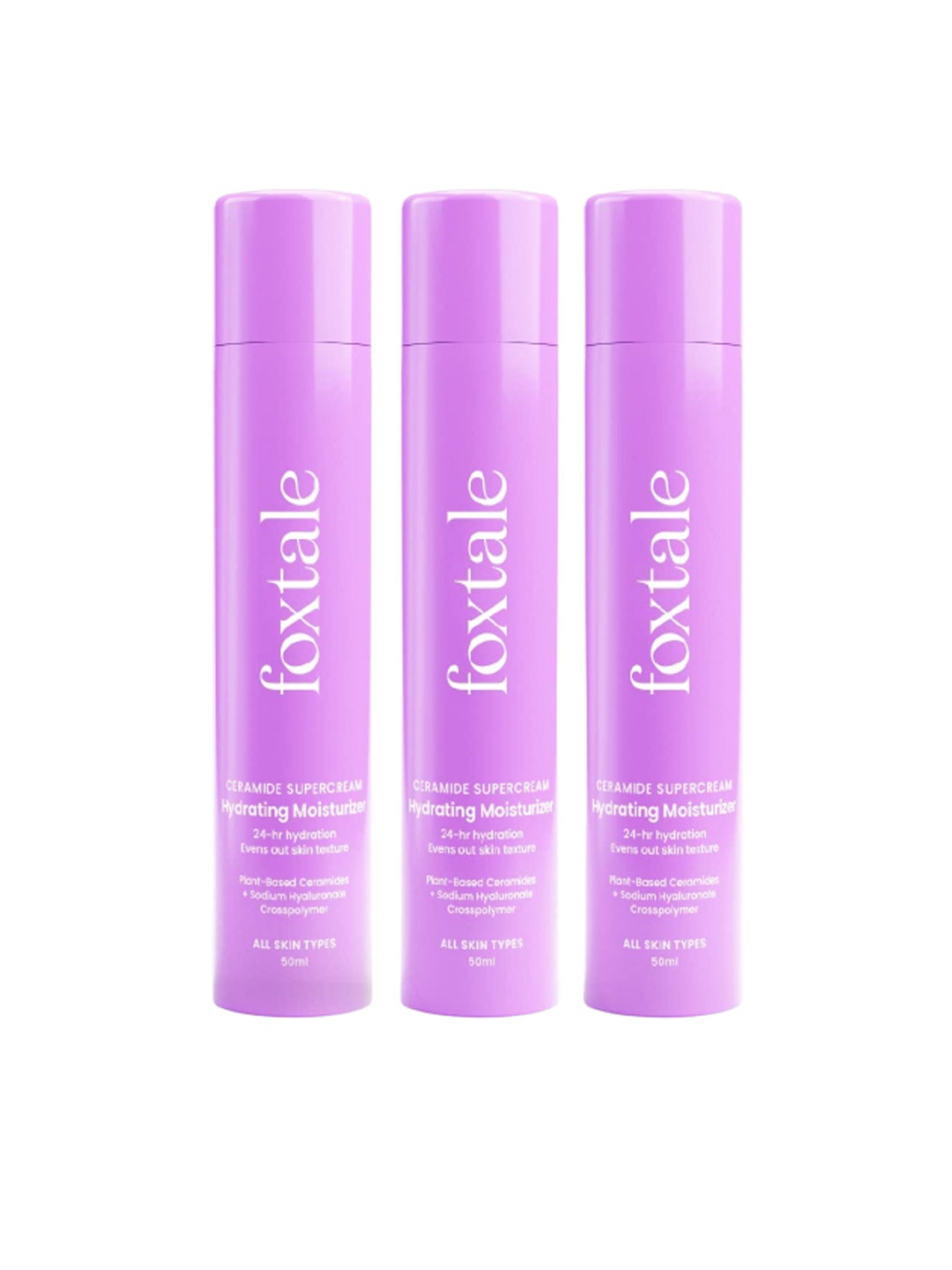 

FoxTale Set of 3 Ceramide Hydrating Moisturizer - 50 ml Each, Purple
