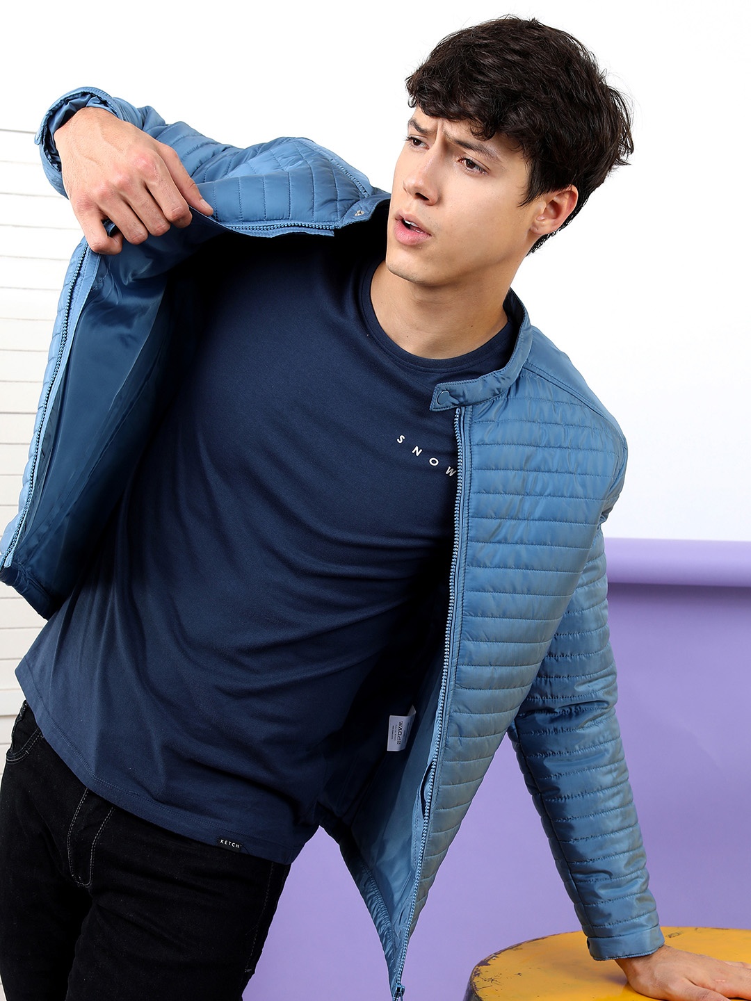 

HIGHLANDER Men Blue Puffer Jacket