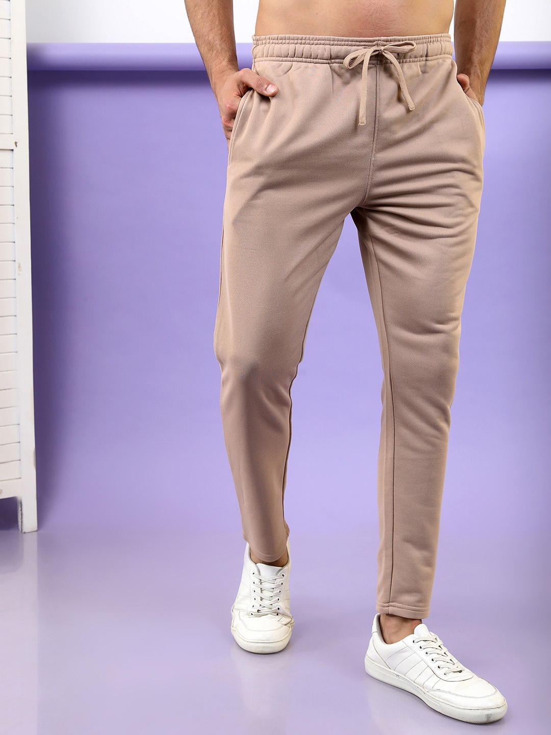 

HIGHLANDER Men Beige Solid Track Pants
