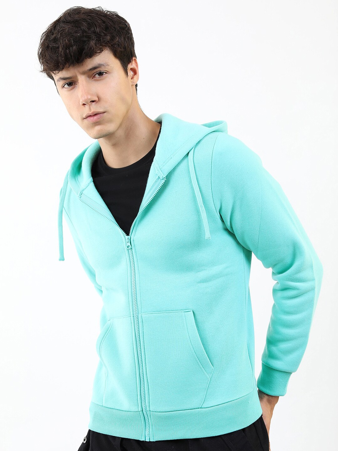 

KETCH Men Blue Hooded Front Open Sweatshirt