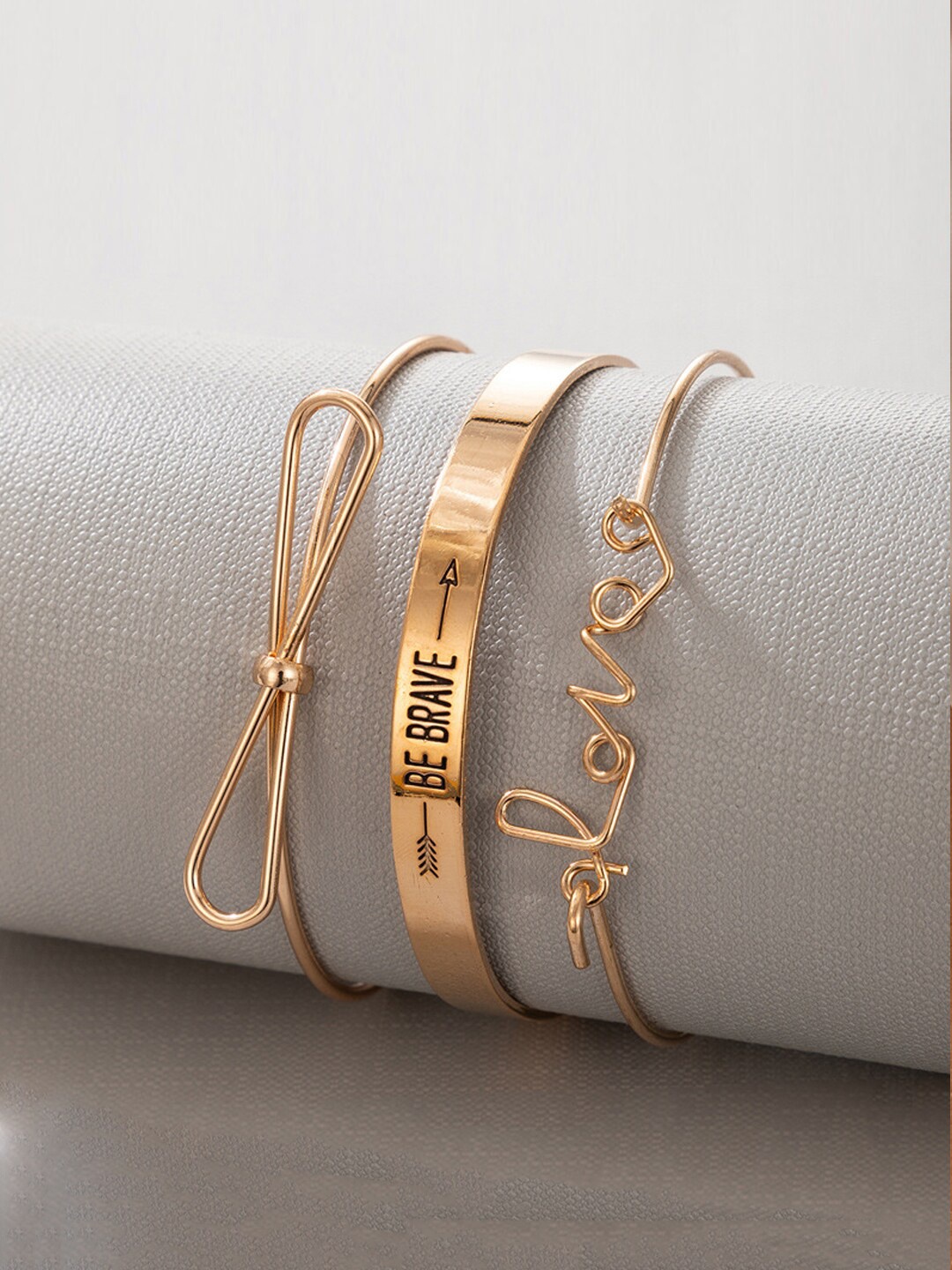 

Jewels Galaxy Women Set of 3 Gold-Plated Cuff Bracelet