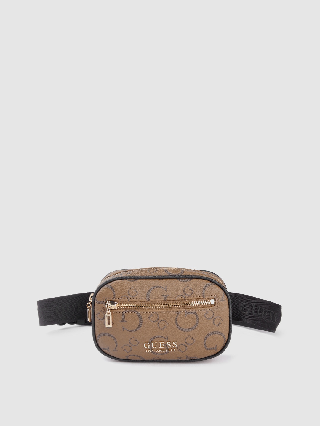 

GUESS Women Brown Brand Logo Printed Fanny Pack