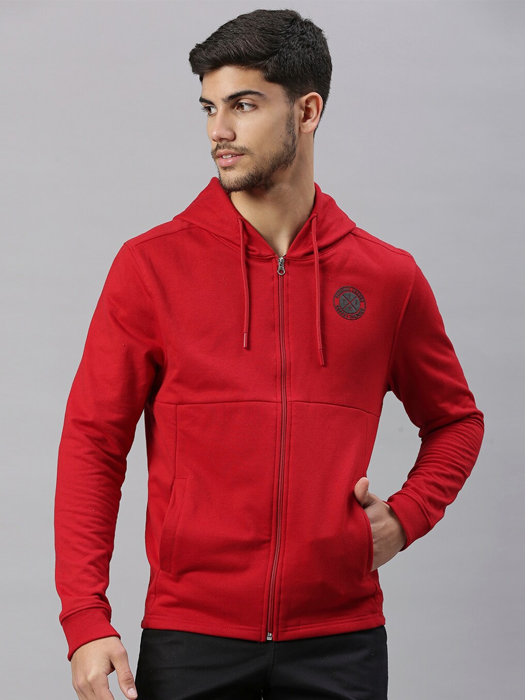 

Hubberholme Men Red Hooded Sweatshirt