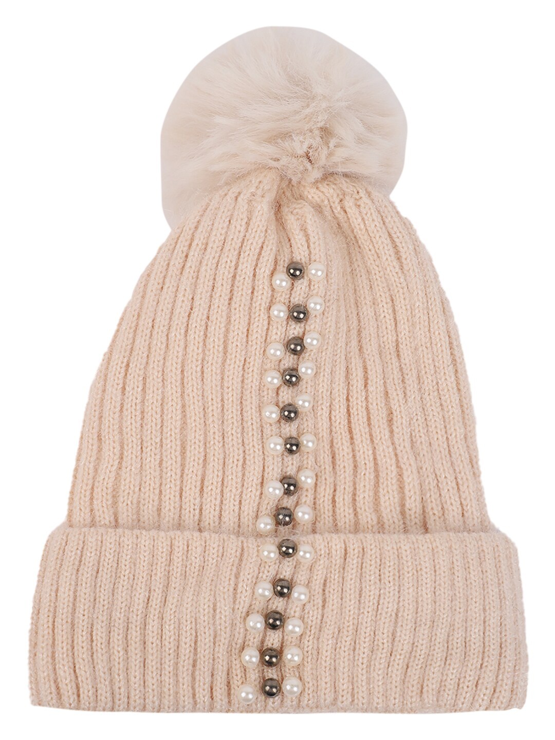 

ELLIS Women Beige & White Beanie