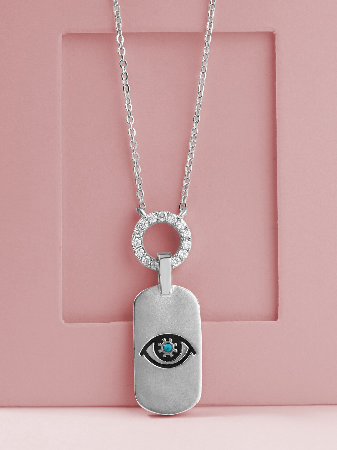 

MINUTIAE Silver-Toned & White Brass Silver-Plated Necklace