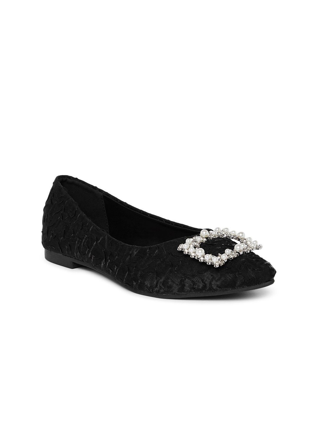 

Forever Glam by Pantaloons Women Black Embellished Ballerinas Flats