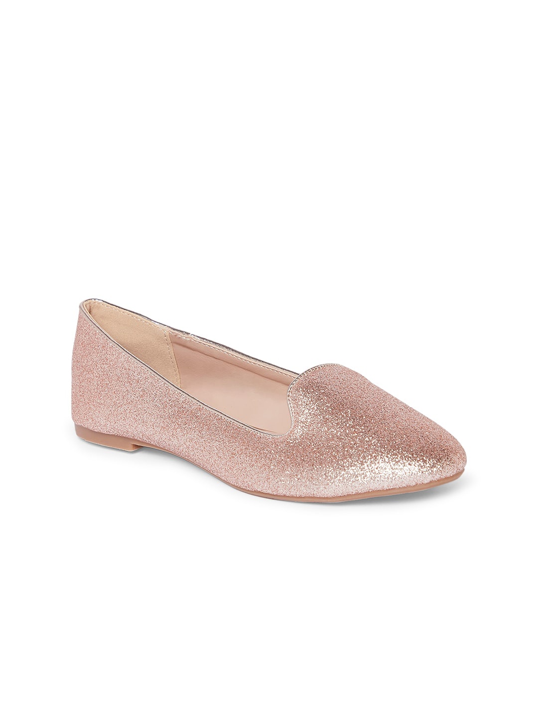 

Forever Glam by Pantaloons Women Rose Gold-Toned Embellished Ballerinas Flats