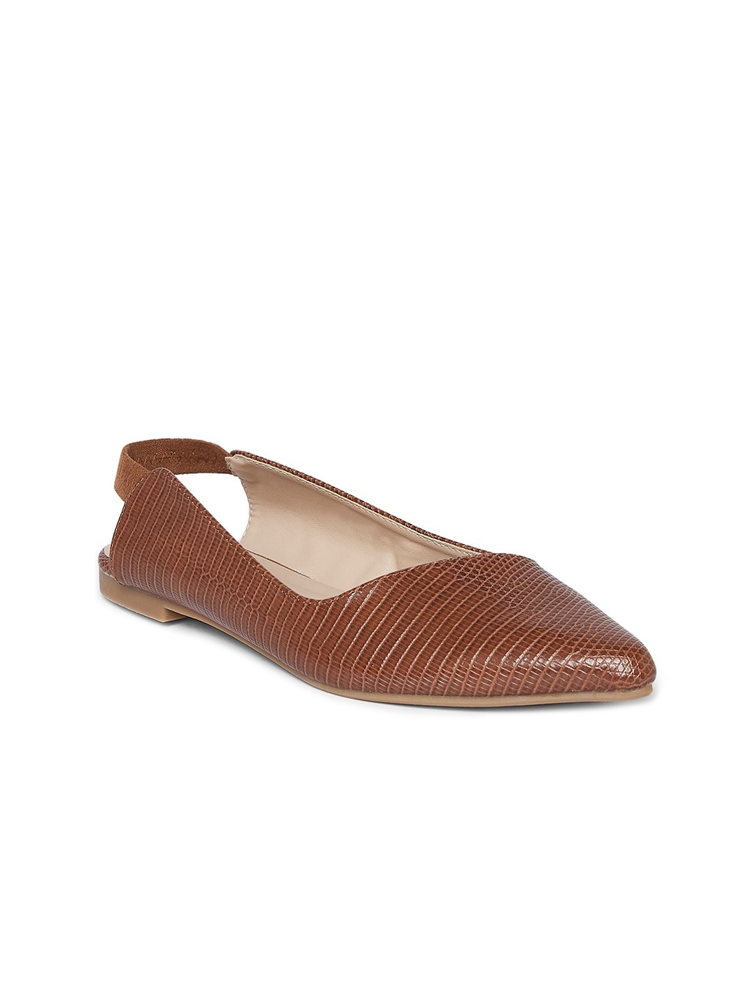 

Forever Glam by Pantaloons Women Brown Textured Mules Flats