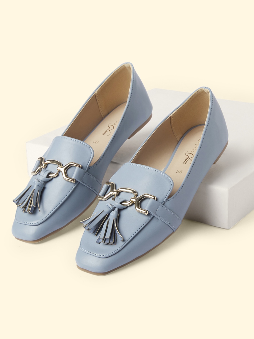 

Forever Glam by Pantaloons Women Blue PU Loafers