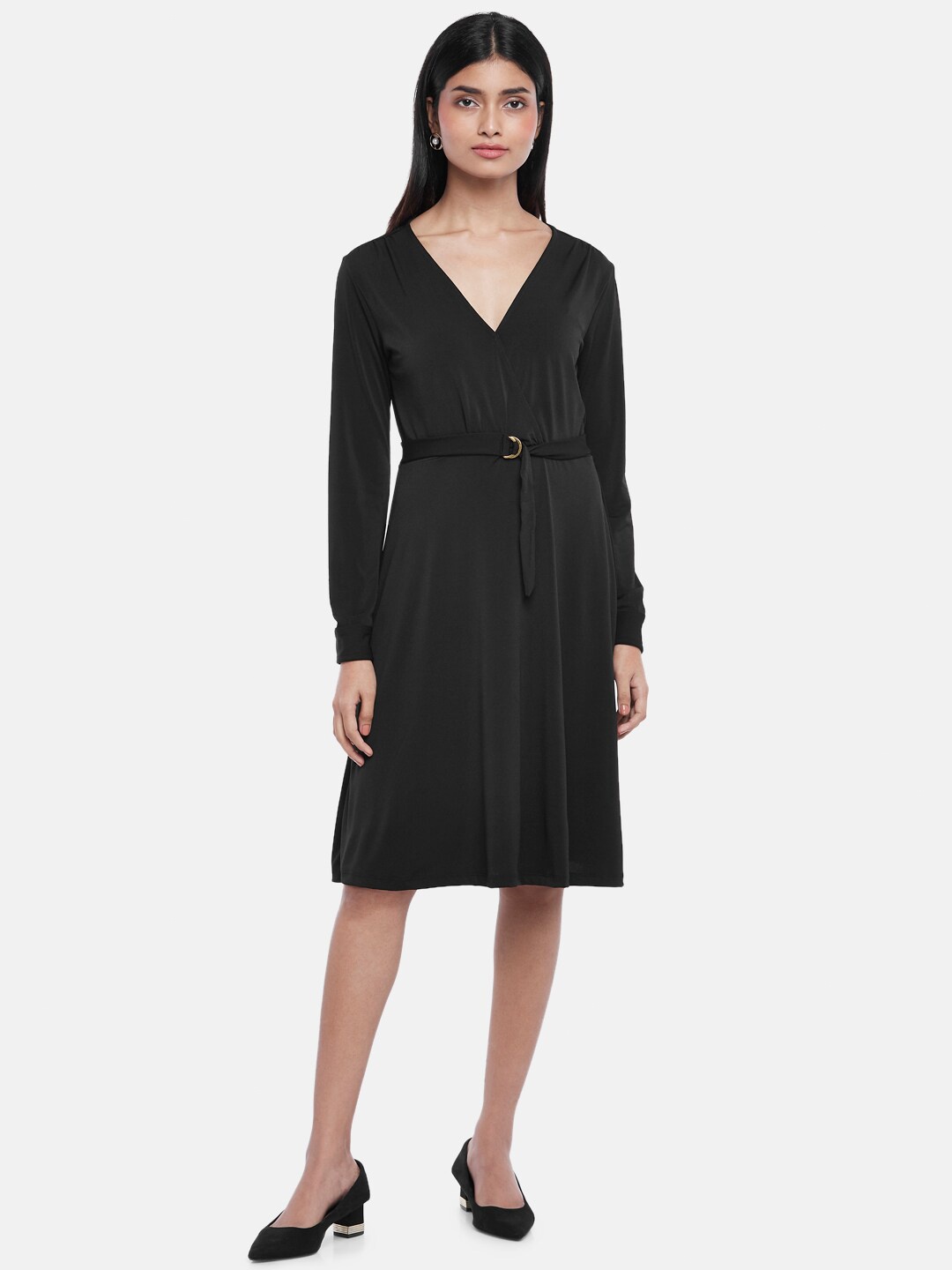 

Annabelle by Pantaloons Women Black A-Line Dress
