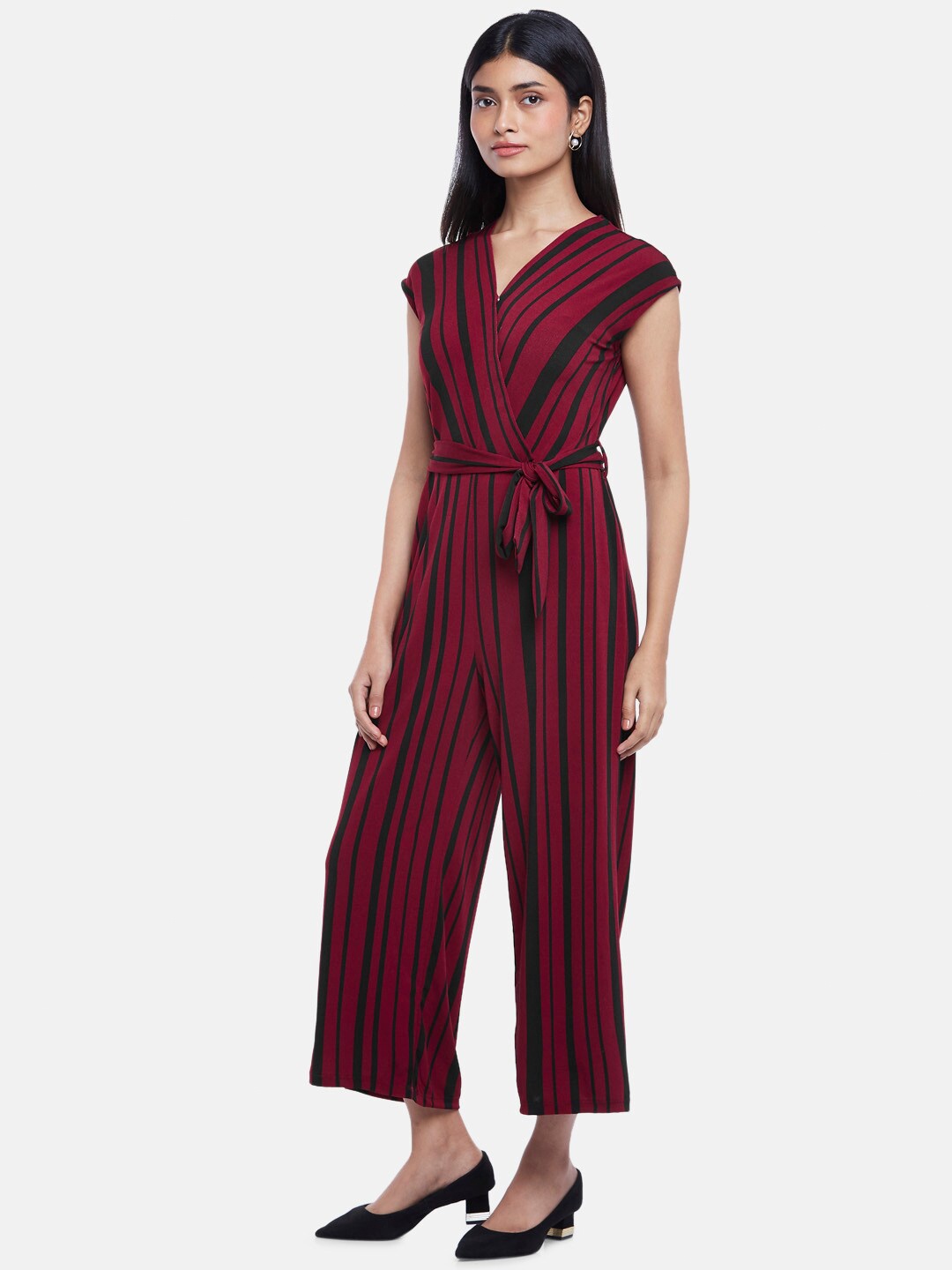 

Annabelle by Pantaloons Red Striped Formal Maxi Dress