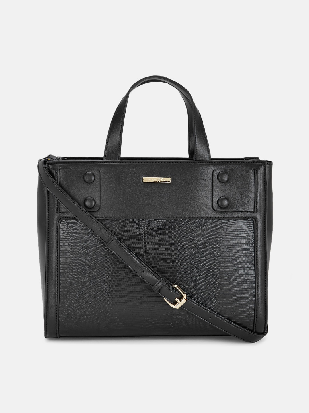 

Forever Glam by Pantaloons Women Black Textured Handheld Bag