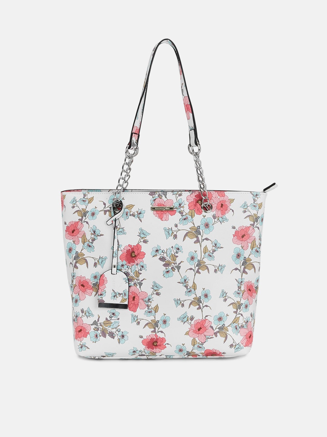 

Forever Glam by Pantaloons Women White Floral Printed PU Oversized Shopper Tote Bag