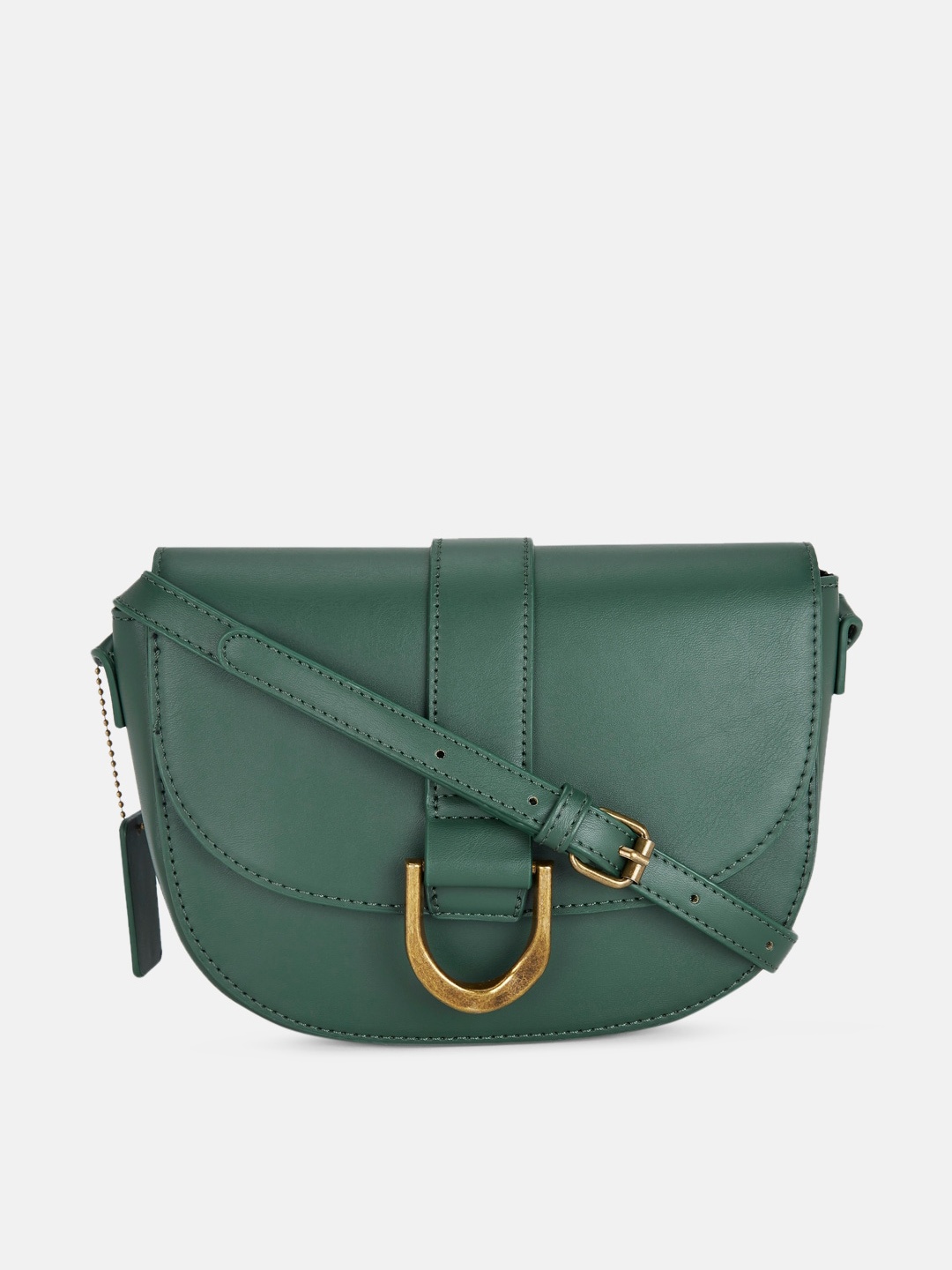 

Forever Glam by Pantaloons Green PU Half Moon Sling Bag