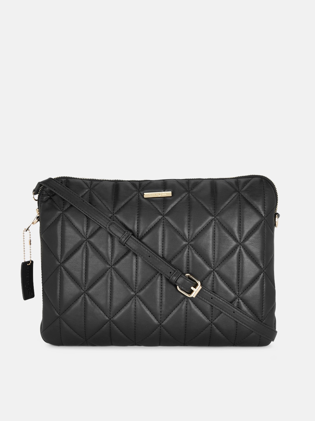 

Forever Glam by Pantaloons Black Textured Structured with Quilted Sling Bag