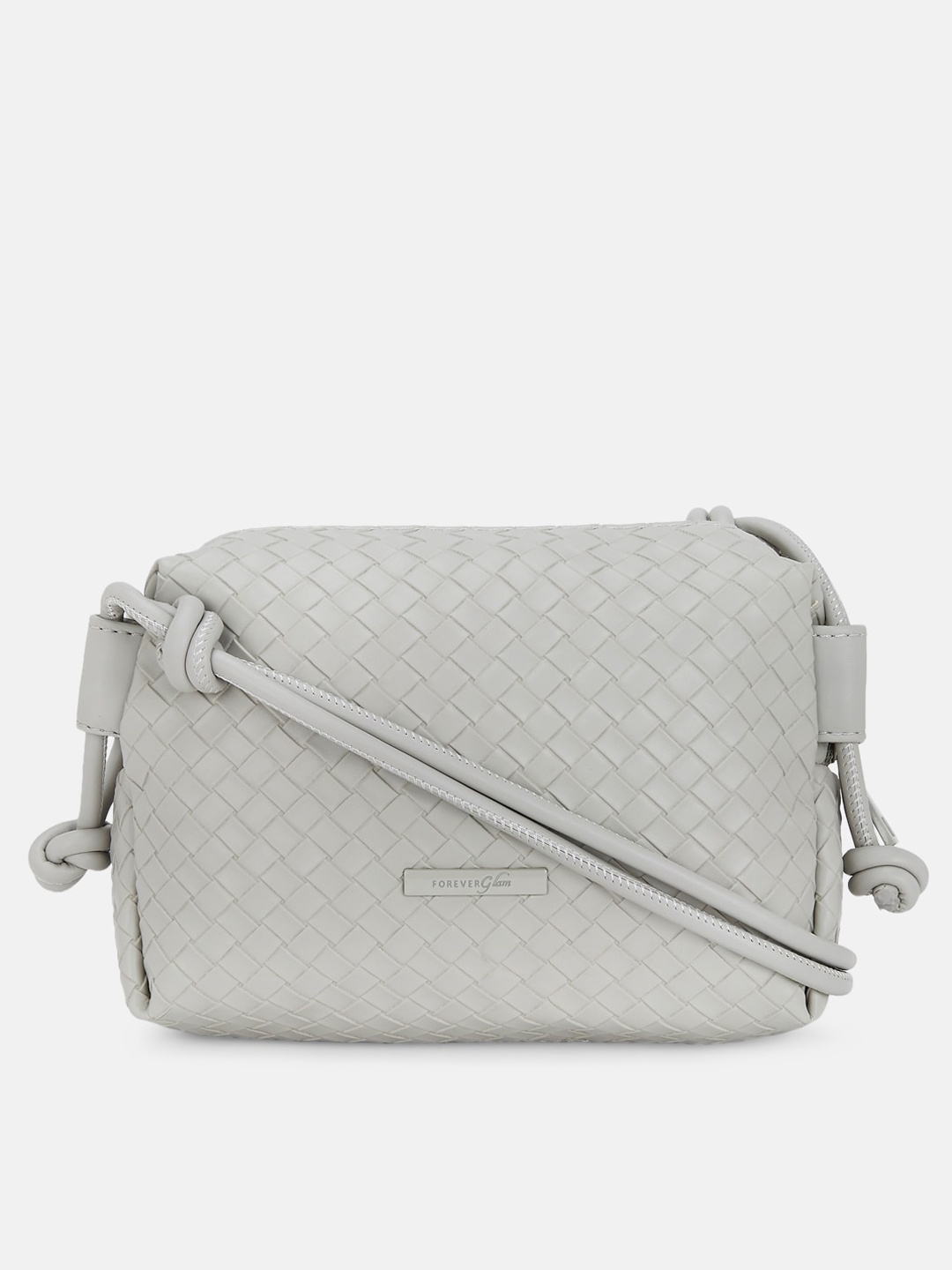 

Forever Glam by Pantaloons Women Grey PU Structured Sling Bag