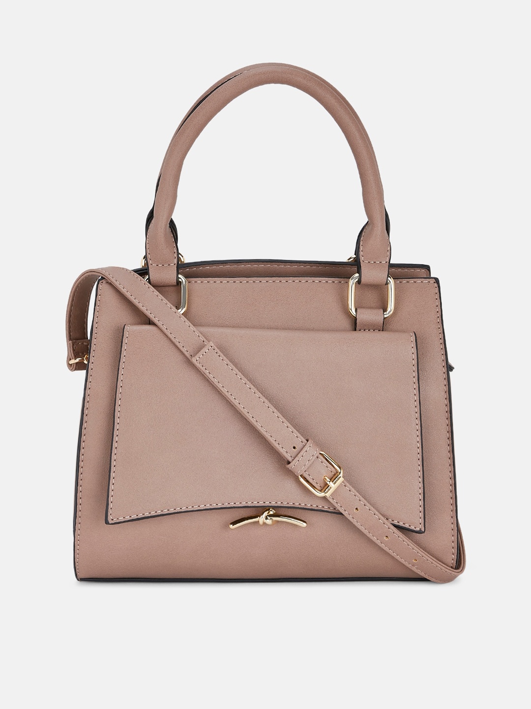 

Forever Glam by Pantaloons Taupe Structured Handheld Bag