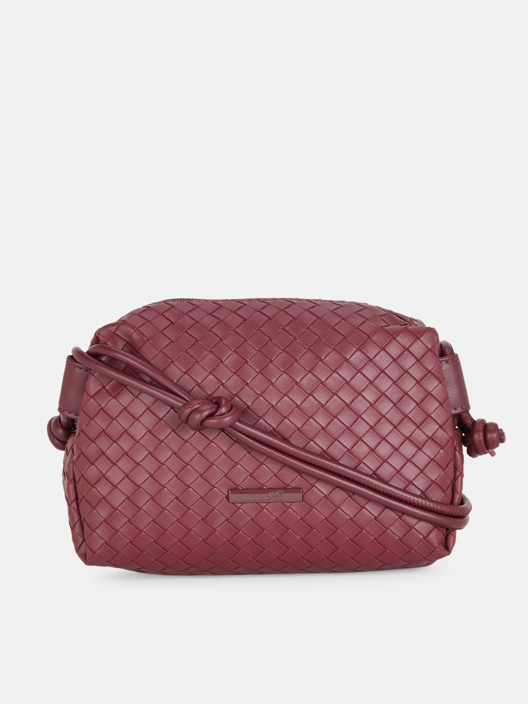 

Forever Glam by Pantaloons Red PU Structured Sling Bag With Quilted