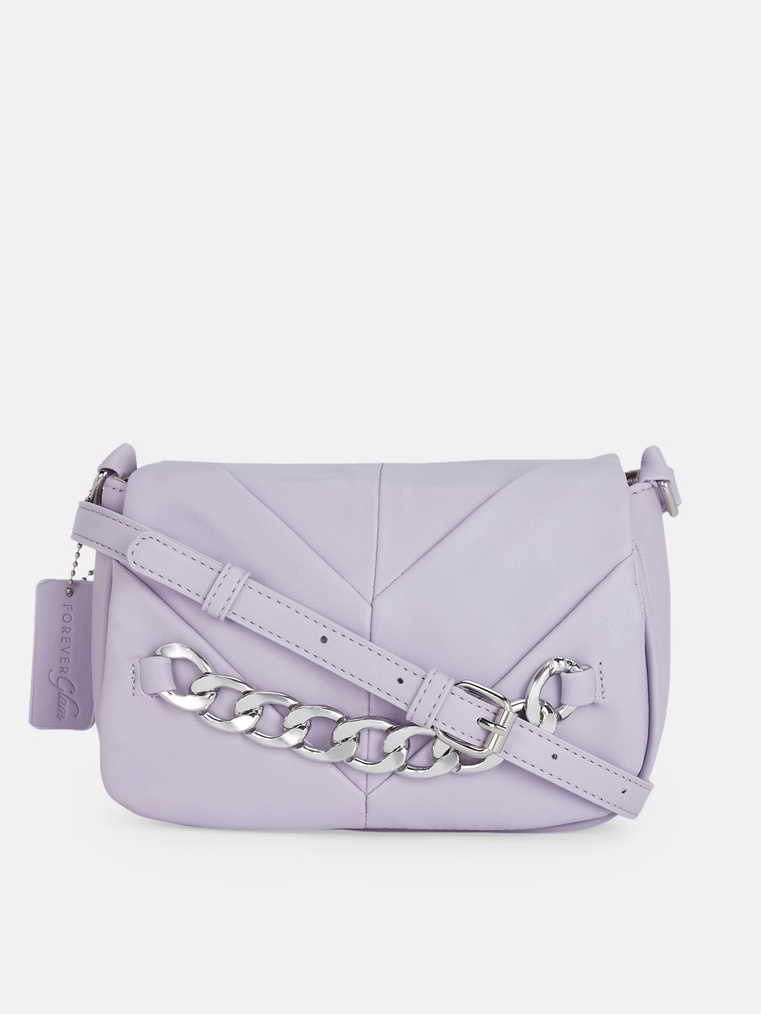

Forever Glam by Pantaloons Women Purple Solid PU Structured Sling Bag