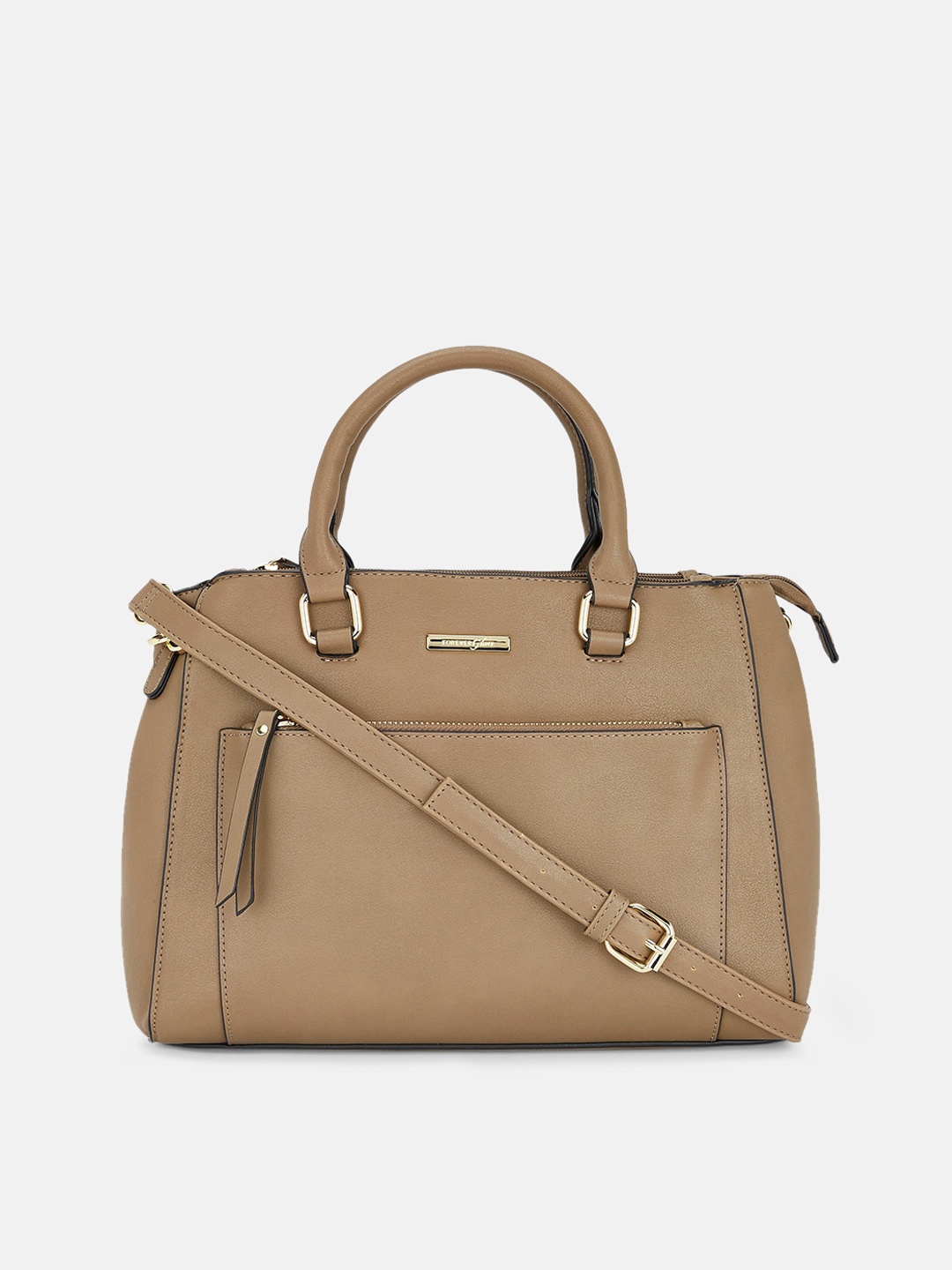 

Forever Glam by Pantaloons Women Taupe Structured Handheld Bag