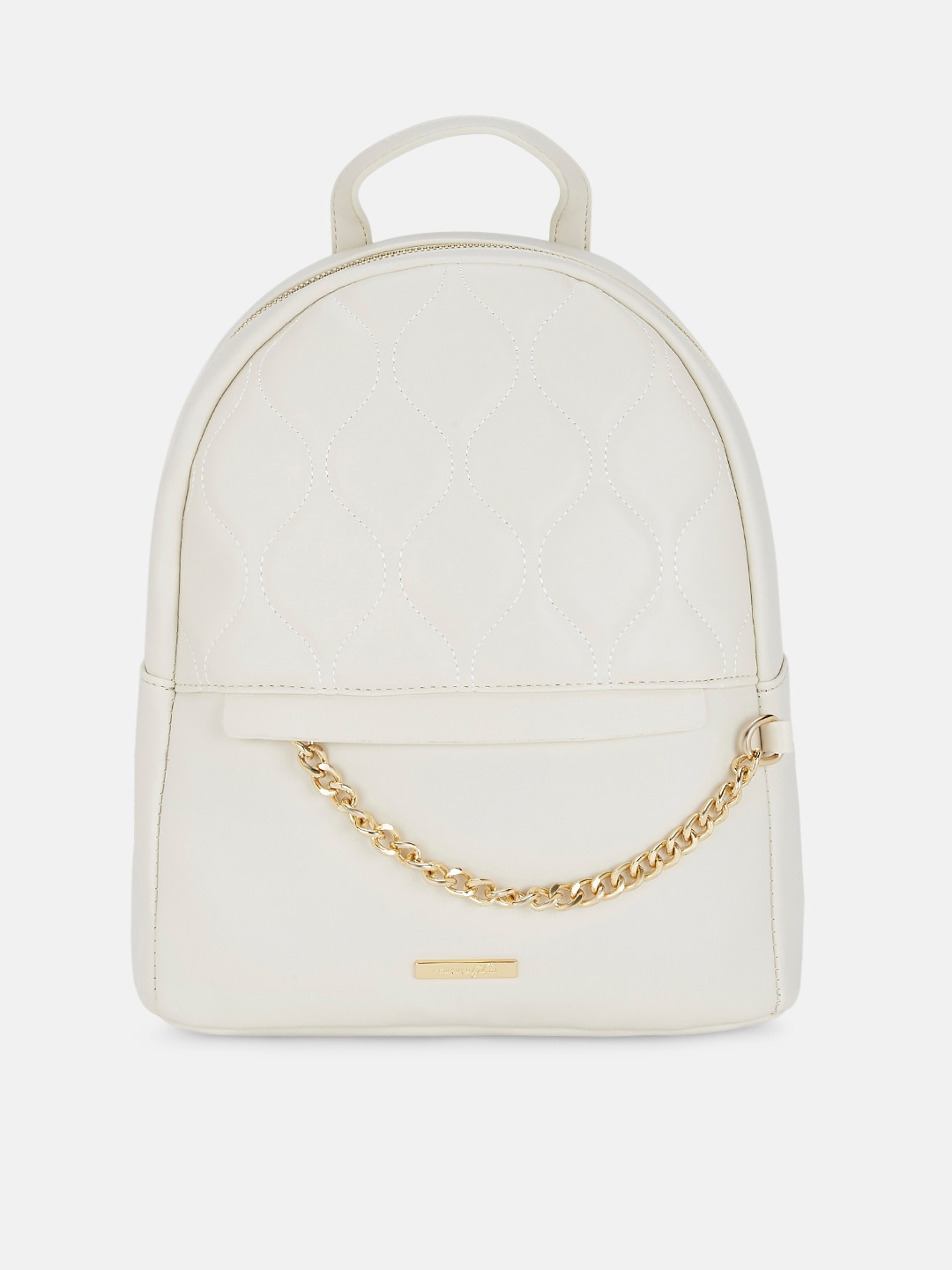 

Forever Glam by Pantaloons Women Off White & Gold-Toned Backpack