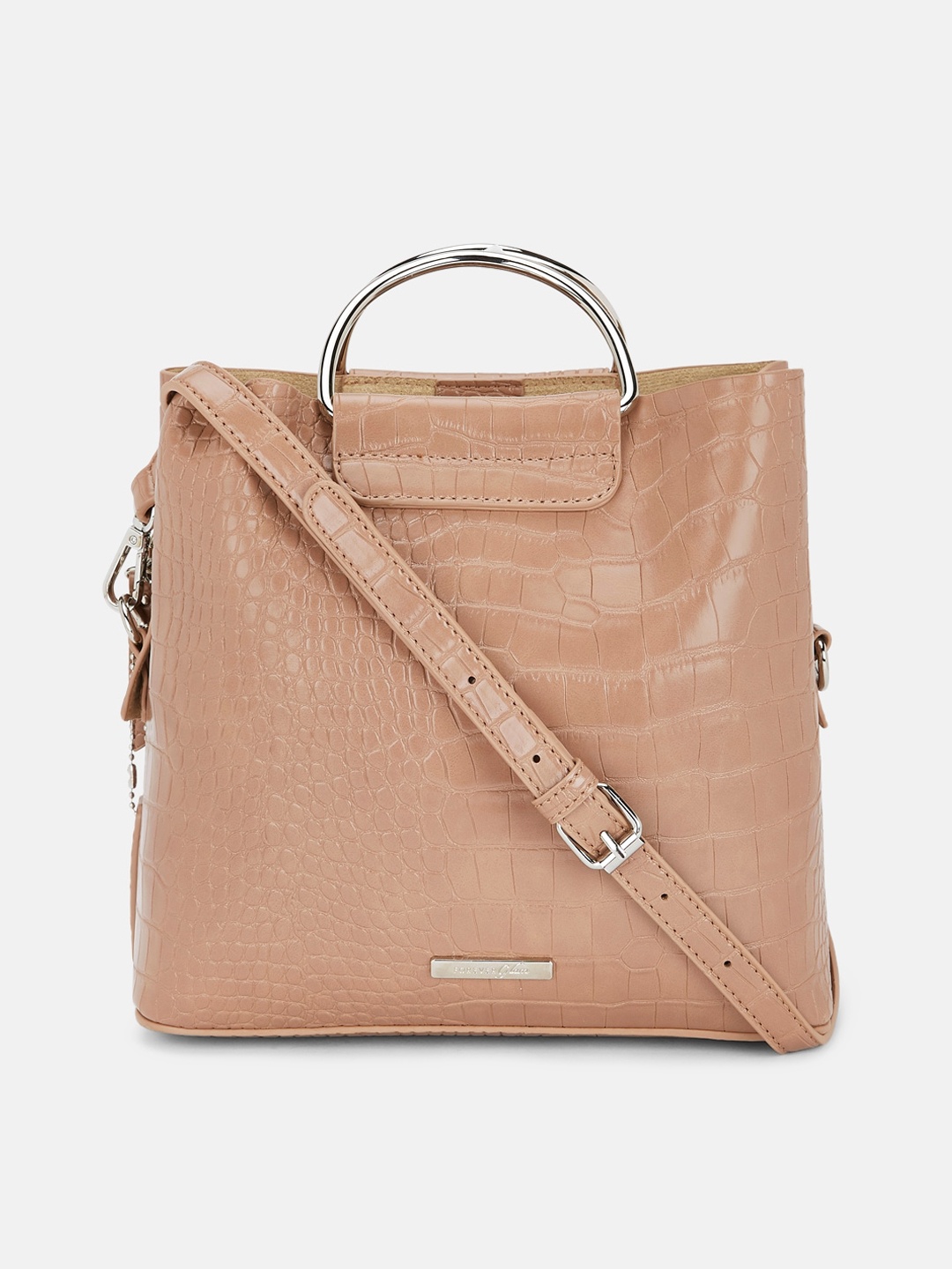 

Forever Glam by Pantaloons Pink Textured PU Oversized Structured Handheld Bag