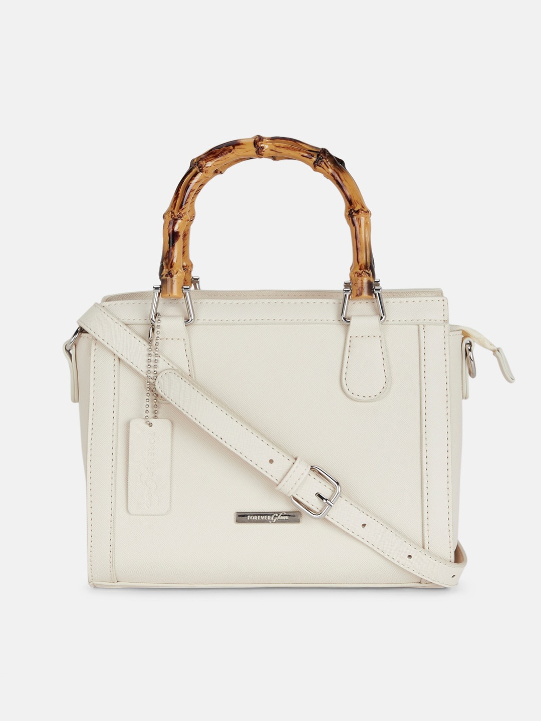 

Forever Glam by Pantaloons Women Off White Textured Swagger Handheld Bag